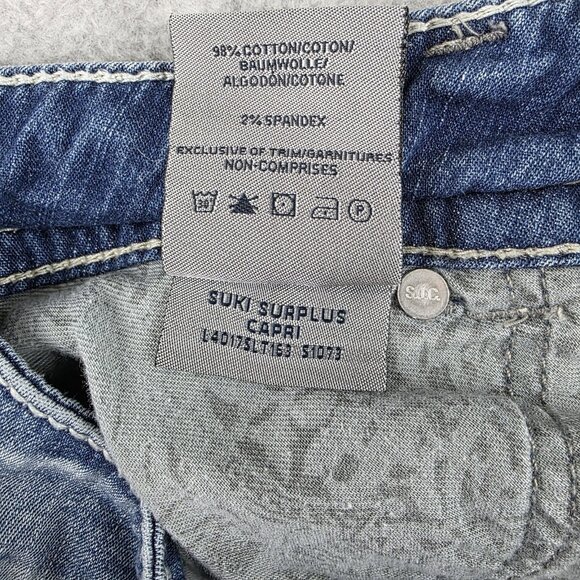 Silver Jeans Co. Suki Surplus Capri Jeans Womens 27 Blue Mid Rise Crop - Picture 10 of 10